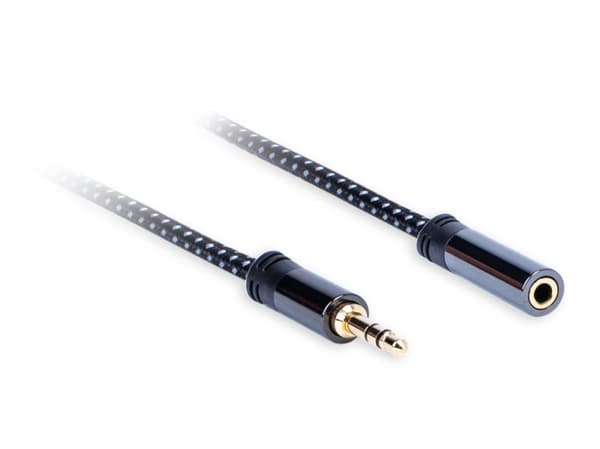 3,5 mm stereojack forlængerkabel Længde: 3,0 m AQ Premium