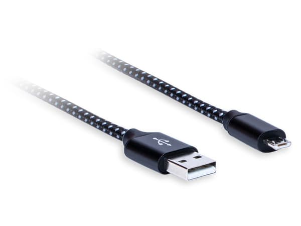 USB 2.0 A - Micro-B-kabel, AQ Premium Längd: 1,0 m AQ Premium