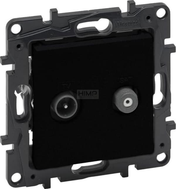 Legrand - 863583 - Niloe Step TV-SAT antennuttag stjärnfinal 2 ledare svart