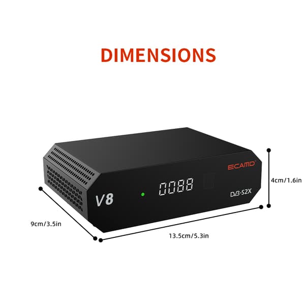 Satellitmottager, indbygget 2.4G WiFi, understøtter streamingindhold,ECAMD V8