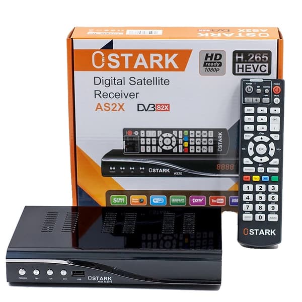 OSTARK Satellitmodtager, Høj Opløsning 1080P, USB Wifi Forbindelse,EU stik