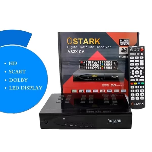 OSTARK AS2X CA Satellitmottagare, DVB-S2/S2X Stöd, 1080P Upplösning,EU-kontakt