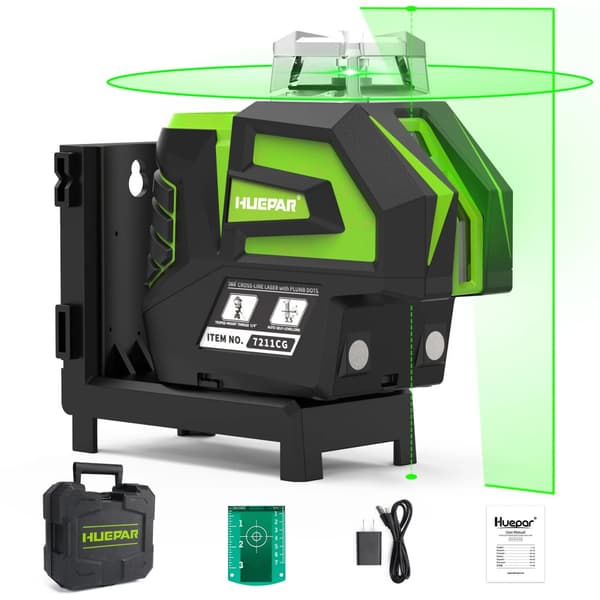 Grøn Laser Niveau, Selvnivellerende, Li-ion Batteri,Laser