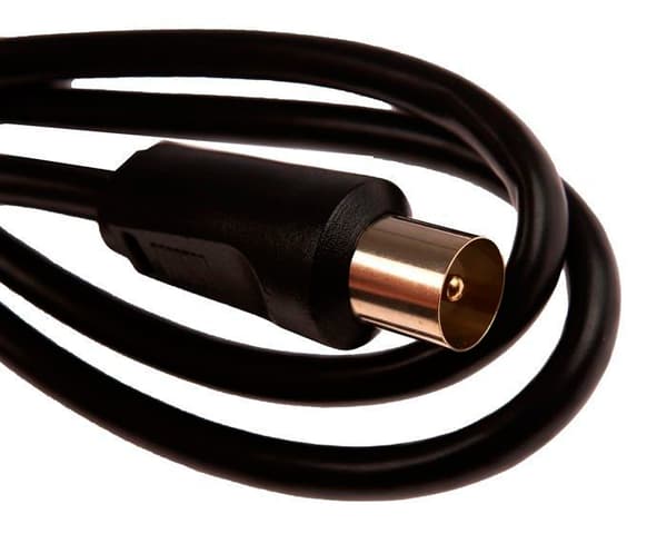 Cdl mikro-TV-antennkabel med hane-hane guldplåtskontakter och honadapter - Svart - 0,5 M
