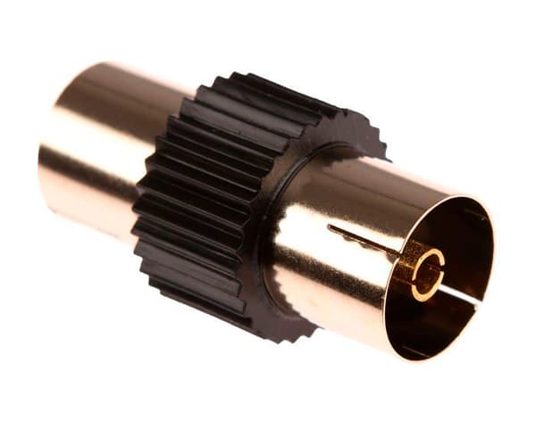 Cdl mikro-TV-antennkabel med hane-hane guldplåtskontakter och honadapter - Svart - 0,5 M