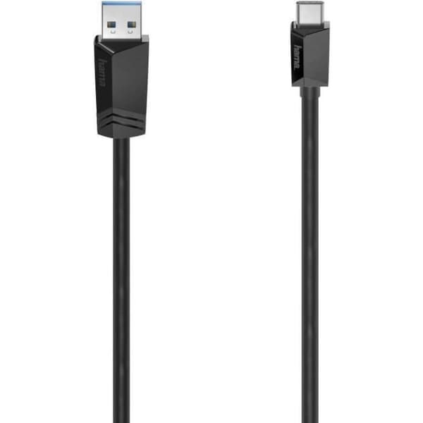 Hama USB-kabel 1 m USB 3.2 Gen 2 (3.1 Gen 2) USB A USB C Schwarz () - 00200657