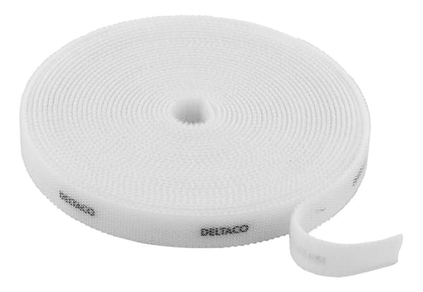 Hook and loop fastener cable ties, width 10mm, 5m, white