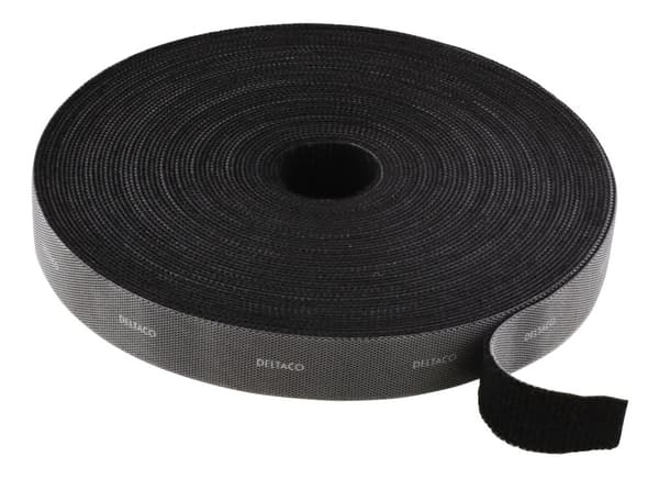 Hook and loop fastener cable ties, width 20mm, 5m, black