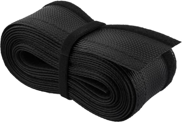 Nylon cable wrap, hook and loop fastener, 3m, black