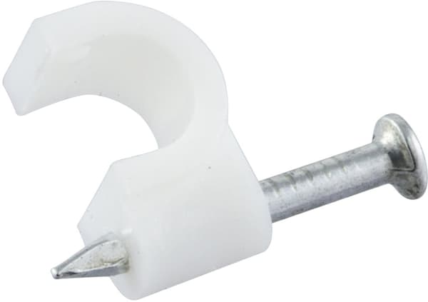 Cable clamps in plastic with steel nails, 4 sizes, 230-pack