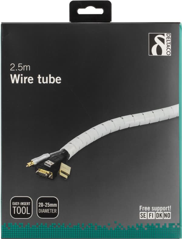 Nylon wire tube, 25mm diameter tool included, 2.5m, white