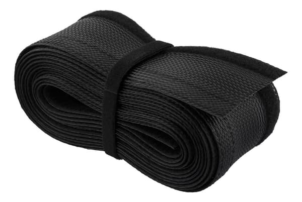 Nylon cable wrap, hook and loop fastener, 5m, black