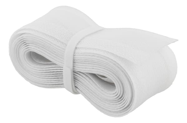 Nylon cable wrap, hook and loop fastener, 5m, white
