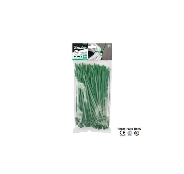 Løsbare buntebånd 7,6 x 150mm GRØNN, 100 stk