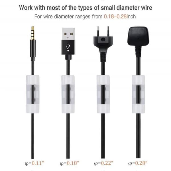 30st självhäftande kabelklämmor Kabel Prydlig självklibbande fixering, för TV-laddare-bil-PC-kontor-hem med 30 skruvar ingår