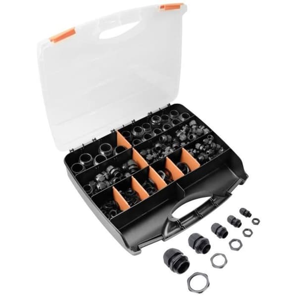Quadrios 2102CA110 Kabelförskruvning sortiment PA66 svart (RAL 9005) 1 set