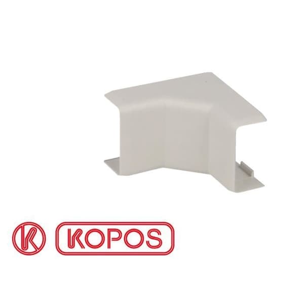 Invändig vinkel för vit PVC-list 20 x 10 mm KOPOS Invändig vinkel för PVC-ellist dimensioner 20 x 10 mm, i PVC