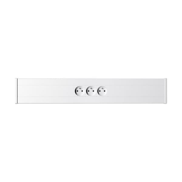 Elledningsränna - GGK - 65x100mm - 1m - Förberedd 3PC - 2P+T och 2 vita ändepluggar