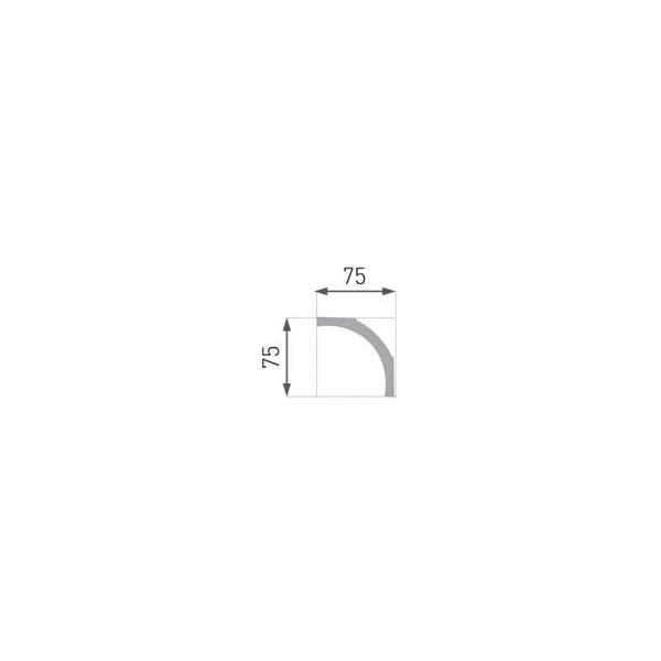 PROVISTON Stucklist E-13 Polykarbonat Stucklist i polykarbonat 75 x 75 x 2000 mm Vit taklist
