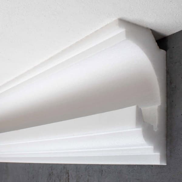 PROVISTON Ljuslist av polystyren 62 x 130 x 2000 mm vit taklist