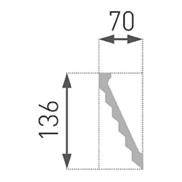 PROVISTON Moulding "No. 37" tak Polystyren 70 x 136 x 2000 mm Vit Taklist
