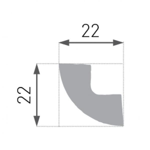 PROVISTON Målning "Nr. 1" tak Polystyren 22 x 22 x 2000 mm Vit Kornslinga