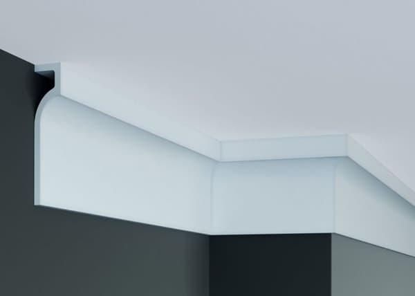 PROVISTON Taklist 130 x 31.6 x 2000 mm Polyuréthane Vit hög kvalitet Stuckatur Robust Hållbar Stötresistent 2 mèt...
