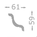 Miniatyrbild 4 av 5: PROVISTON Moulding i polystyren 61 x 59 x 2000 mm Vit Taklist