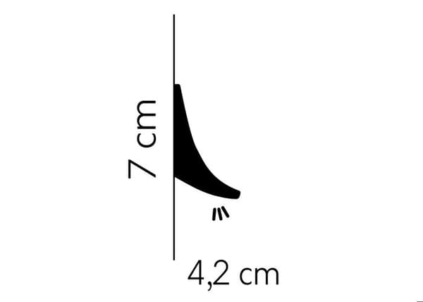 PROVISTON Cimaise 70 x 42 x 2000 mm Vit Molding LED 1 st