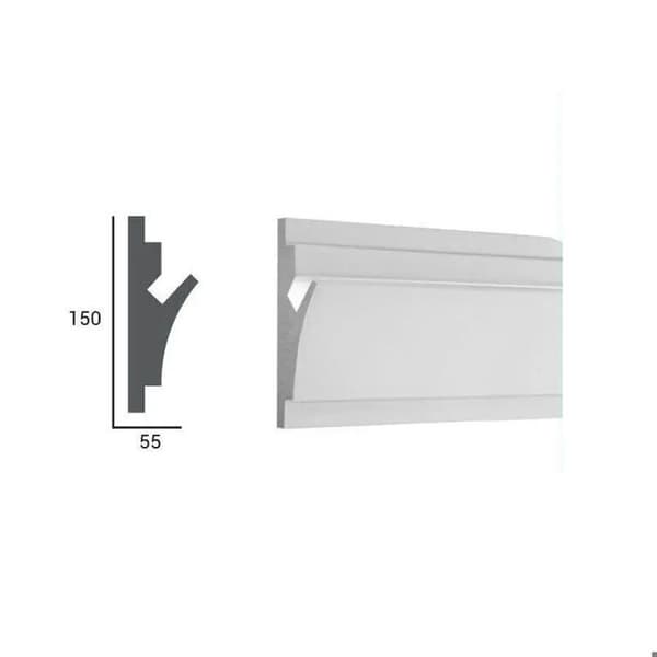 PROVISTON Moulding LED150 x 55 x 1150 mm XPS Vit Taklist Resistent 1.15 m