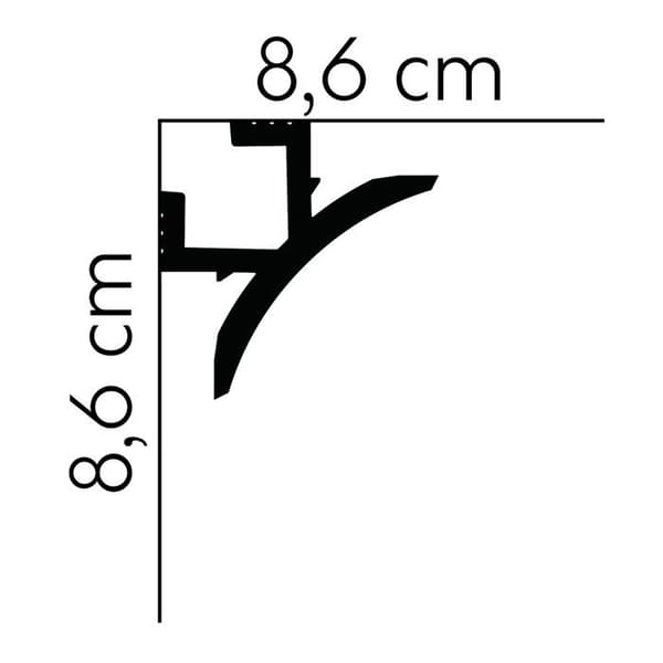 PROVISTON Ljuslist 86 x 86 x 2000 mm Indirekt belysning Vit
