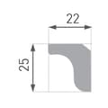 Miniatyrbild 3 av 5: PROVISTON Taklist Polystyren 22 x 25 x 2000 mm Vit Listverk