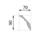 Miniatyrbild 3 av 5: PROVISTON Taklist Polystyren 70 x 90 x 2000 mm Vit Kornisch