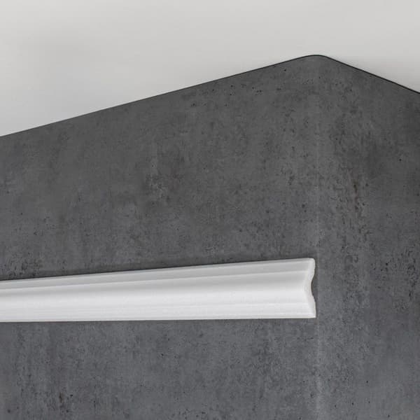 PROVISTON Vägglist 46 x 18 x 2000 mm Plast Vit Högkvalitativ Dekorativ list Måla Hållbar 2 meter