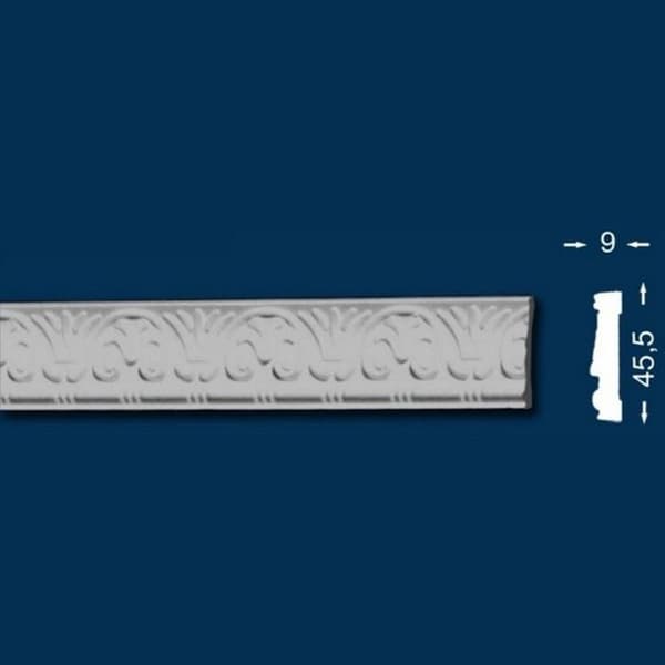 PROVISTON Cimaise Polystyren 9 x 46 x 2000 mm Vit 2 m