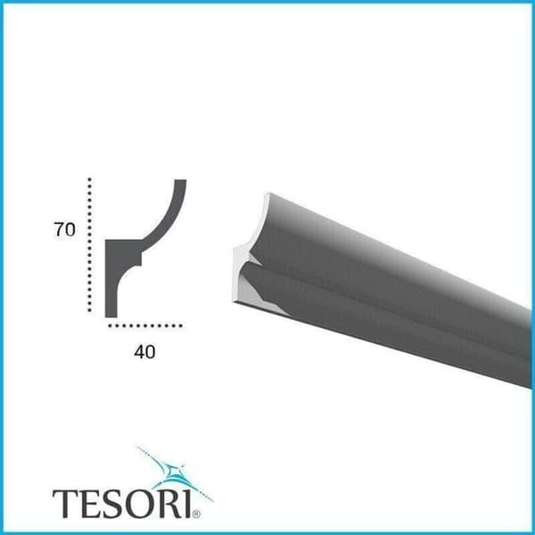 PROVISTON Belysningsrampe Polyuretan 70 x 40 x 2000 mm Vit Indirekt belysning LED-belysning