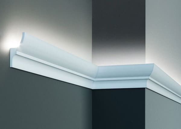 PROVISTON Belysningsrampe Polyuretan 70 x 40 x 2000 mm Vit Indirekt belysning LED-belysning