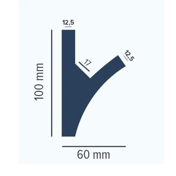 PROVISTON Ljusrampe XPS 100 x 60 x 1150 mm Vit Indirekt belysning