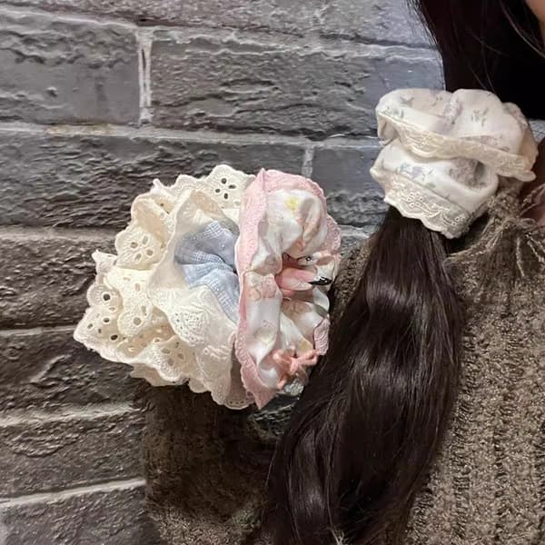 INF Lace Trim Scrunchie
