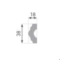 Miniatyrbild 2 av 4: PROVISTON Cimaise Polystyren 18 x 38 x 2000 mm Vit 2 m