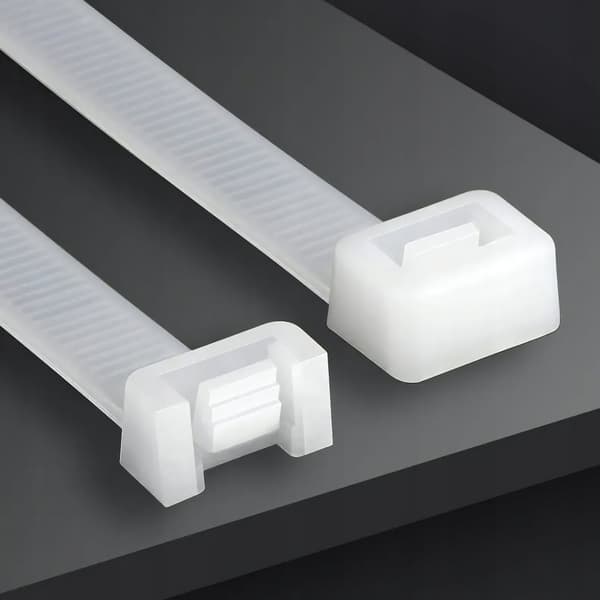 100x KLEMMESLÅDER KLEMMEBINDES HVID 3,6 x 100 mm OP TIL 18KG