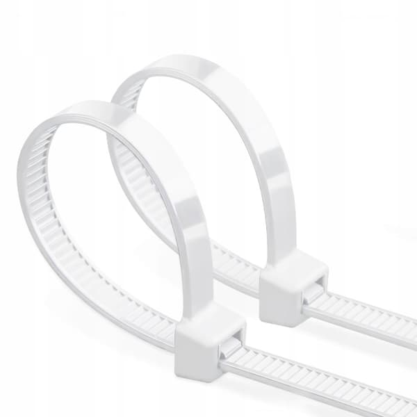 100x KLEMMESLÅDER KLEMMEBINDES HVID 3,6 x 100 mm OP TIL 18KG