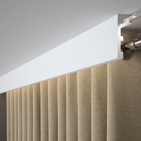 PROVISTON Gardinstång 41 x 100 x 2000 mm Vit Stucklist Ljuslist