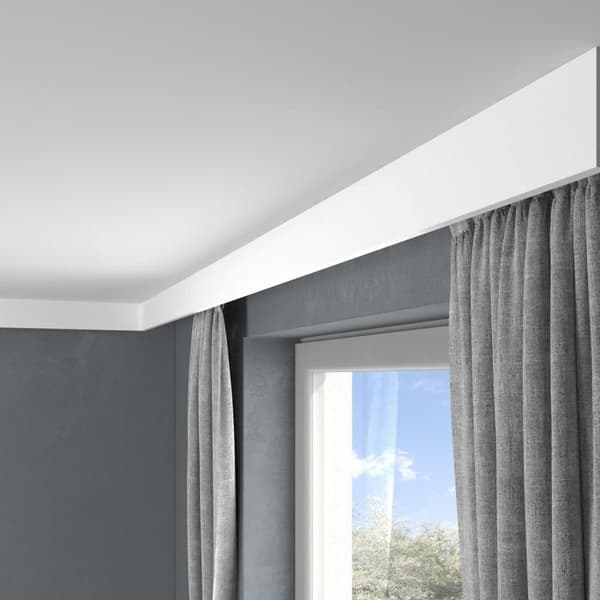 PROVISTON Gardinstång 41 x 100 x 2000 mm Vit Stucklist Ljuslist