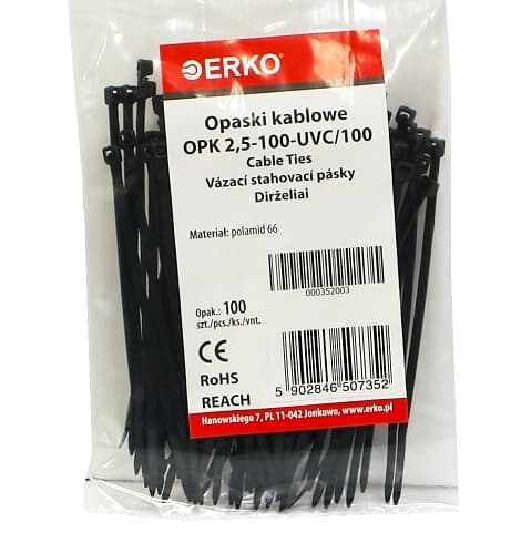 Svart buntband OPK 100/2,5 UV 100st ERKO