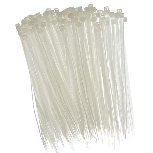 Kabelbinder 200 mm x 2,5 mm hvid 100 stk.