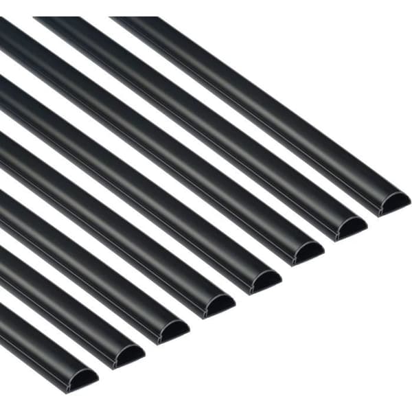 D-Line 30x15mm Halvcirkelformad Dekorativ Profil - Elslang - 8x 1m Längder 8-Meter Multipack - Svart