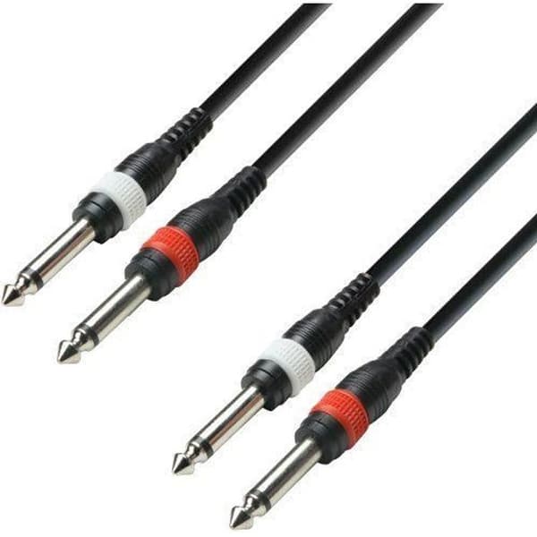 Ljudkabel - Adam Hall - Series 3 Star - 2 x mono 6,3 mm Jack - Längd 1 m - Svart