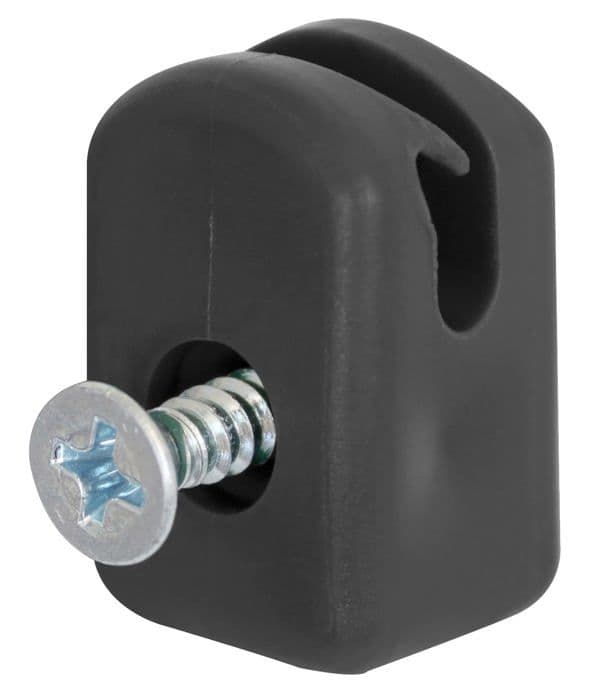 Alberts - 656065 - Stöd för dragtråd med skruv - Svart PVC - Set med 10 delar staket