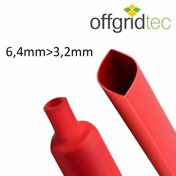 Offgridtec - 000576 - Termoschrumpfschlauch Röd 6,4 mm x 3,2 mm 5 m